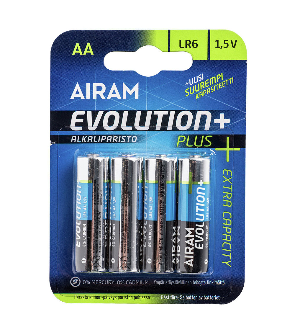Airam Evolution Plus LR6 AA 1,5 V alkaliparisto 4 kpl/pkt